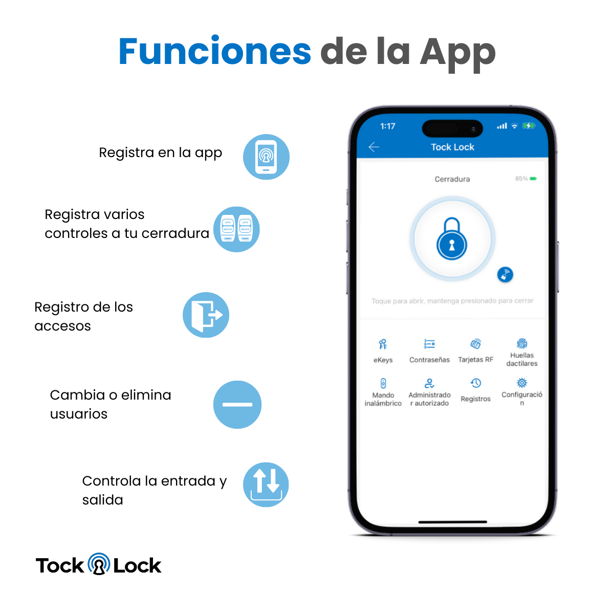 Control inalámbrico para cerraduras TL