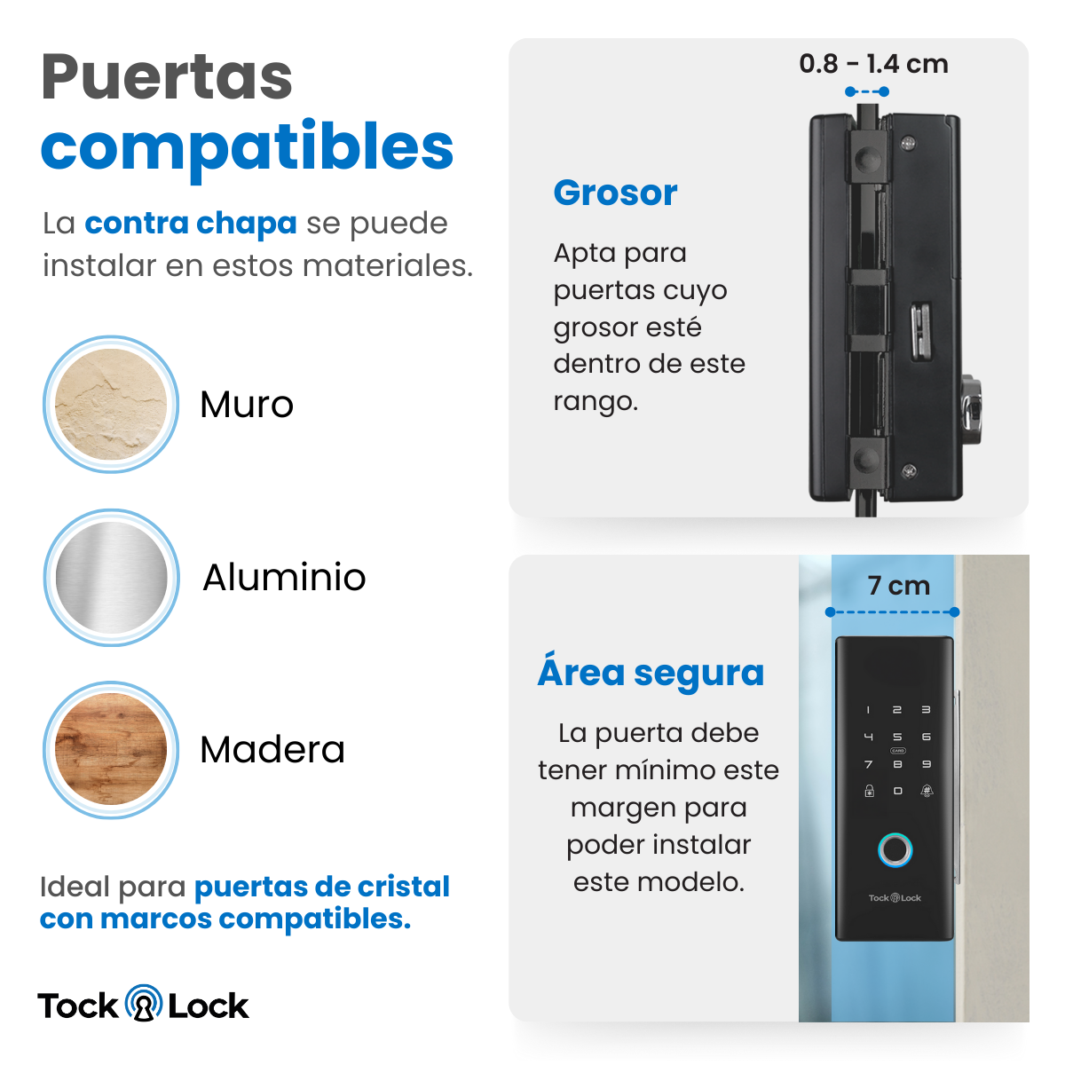Cerradura Inteligente Puerta de Cristal/Marco TLX09-TL