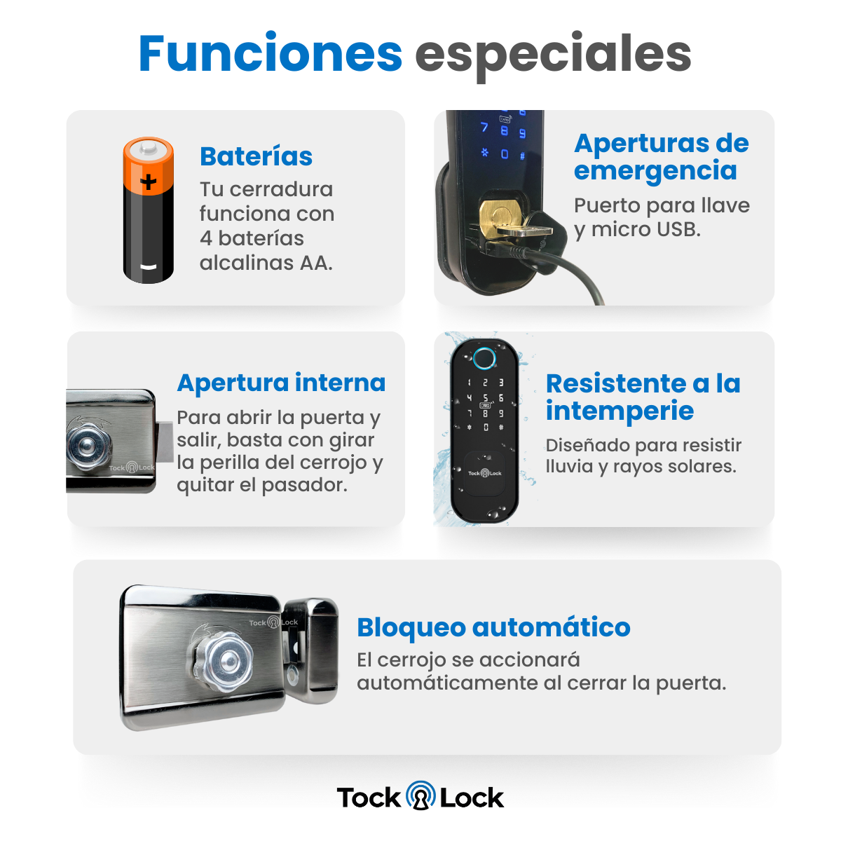 Cerradura biometrica inteligente Liz Safe XL +TTLOCK + Cerrojo adicional