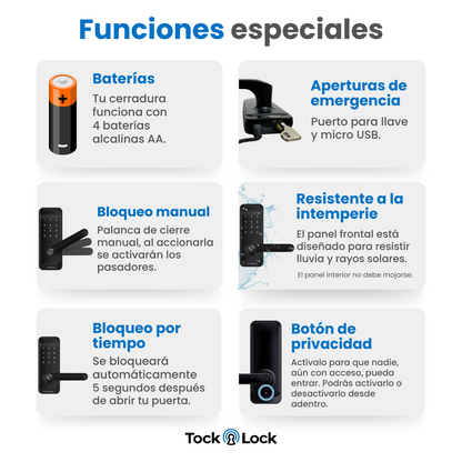 Cerradura Inteligente TOCK100 TL - LATCH INTERIORES