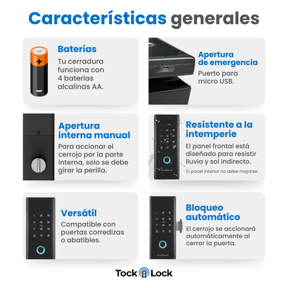 Cerradura Inteligente Puerta de Cristal/Cristal TLX09-TL