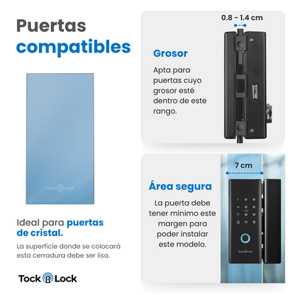 Cerradura Inteligente Puerta de Cristal/Cristal TLX09-TL